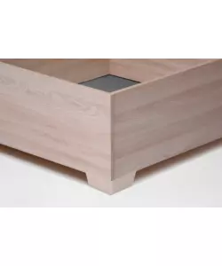 Letto 1 piazza e mezza "bed box" olmo naturale con rete, contenitore e piedini 120x190 cm